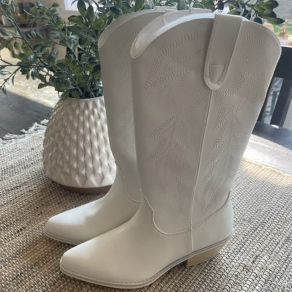 Madden Girl Shoes - 12th Tribe White Cowboy Boots